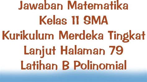 Jawaban Matematika Kelas Sma Kurikulum Merdeka Tingkat Lanjut