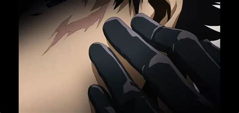 An Anime Character With His Hands On The Ground