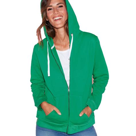 Sweat Zipp Capuche Poche Kangourou Femme Vert Suisses