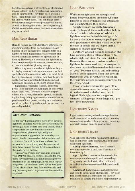 Dnd 5e Homebrew — Lightborn Race By Mark Hulmes Dnd 5e Homebrew Dnd