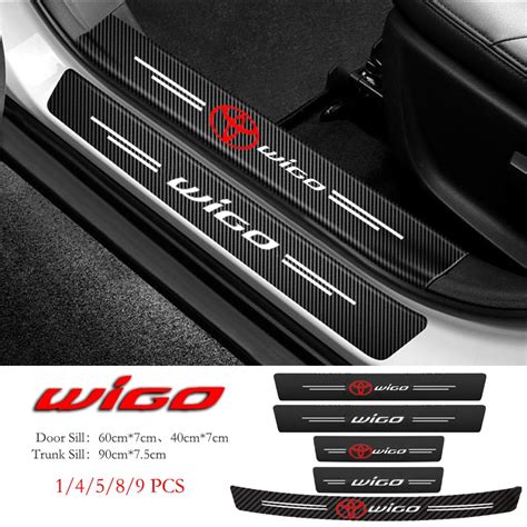 Toyota Wigo Car Door Sill Sticker Anti Scratch Carbon Fiber Leather