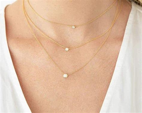 Half Carat Solitaire Diamond Necklace Etsy Diamond Solitaire