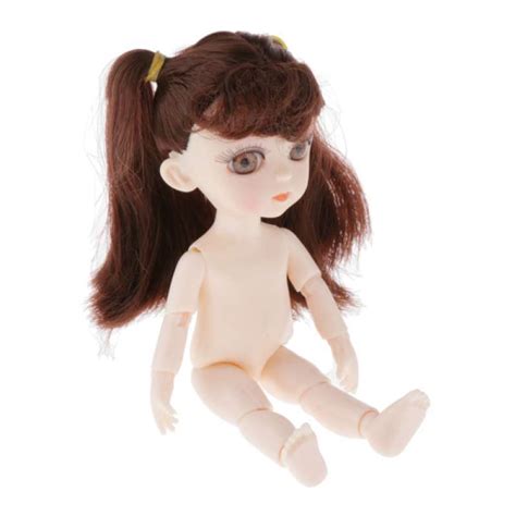 Jual Mini Cm Joints Nude Girl Doll Body Model Diy Accessory Brown Braid Di Seller Homyl