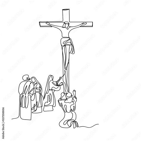 Continuous Line Of Jesus Christone Line Drawing Of The Lord Jesus