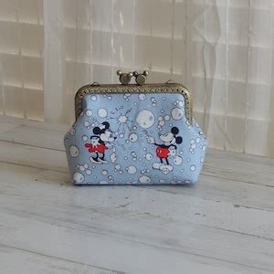 Disney Micky And Minnie Mouse Blow The Bubble Design Wallet Etsy