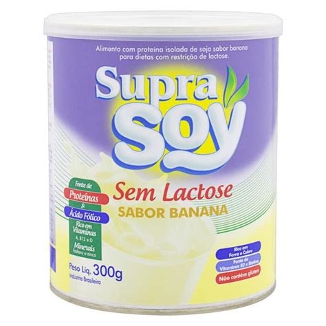 Alimento Base De Soja Em P Banana Zero Lactose Supra Soy Lata G