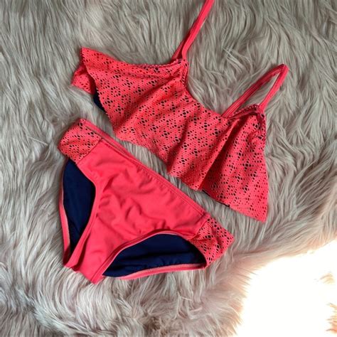 Justice Swim Justice Eyelet Lace Ruffle Top Bikini Poshmark