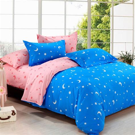 4pcs Suit Star Moon Cotton Reactive Printed Bedding Sets Beach Bedding