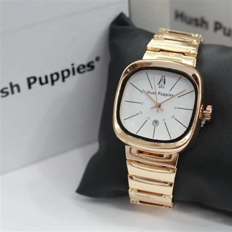 Jual Hush Puppies Jam Tangan Wanita Kepala Kotak Strap Rantai Analog