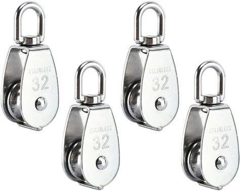 Amazon 4Pcs M32 Single Pulley Block Creatiee Pro Heavy Duty 304