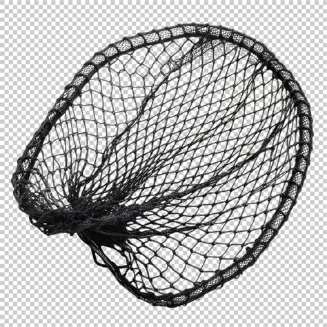Black Fishing Net On Transparent Background Premium Ai Generated Psd