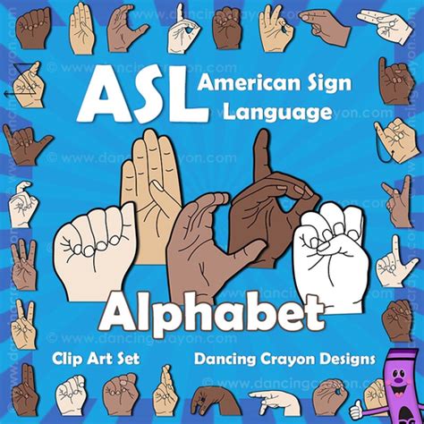 Clip Art American Sign Language Asl Clipart Teaching Resources