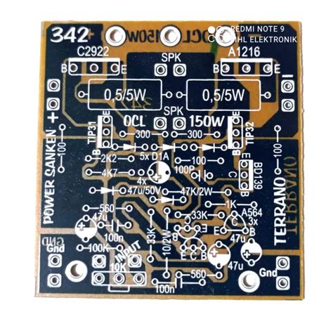 Pcb Power Amplifier Ocl Mono Watt Terrano Final Sanken Lazada