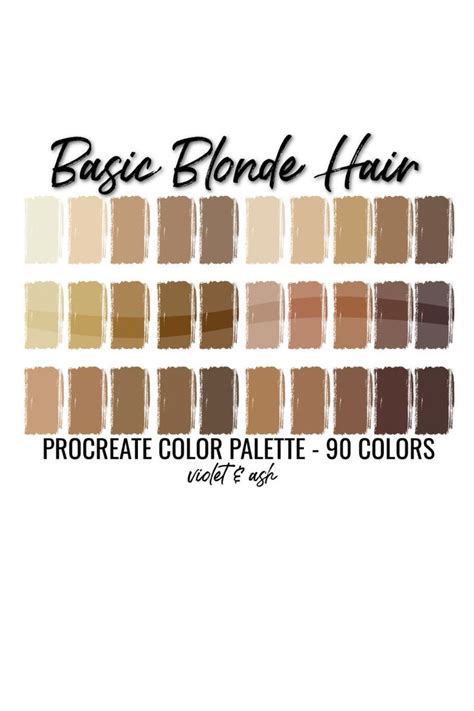 Basic Hair Bundle Procreate Palettes Procreate Color Palette Portrait