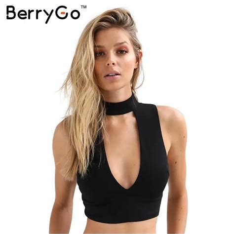 Berrygo High Neck White Halter Girls 90s Cropped Tank Top Summer Sexy