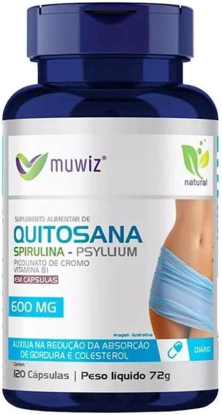 Quitosana Psyllium Spirulina 120 Cápsulas 500mg 120 Cápsulas