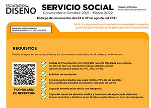 Convocatoria de Servicio Social Facultad de Diseño UAEM