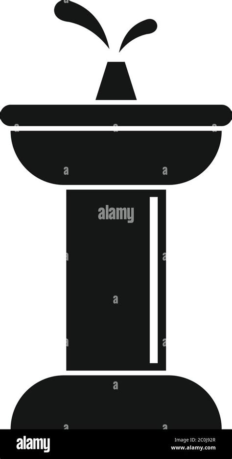 Golden Drinking Fountain Icon Simple Illustration Of Golden Drinking