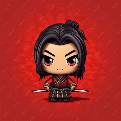 Um personagem de desenho animado de uma mulher com uma espada na mão