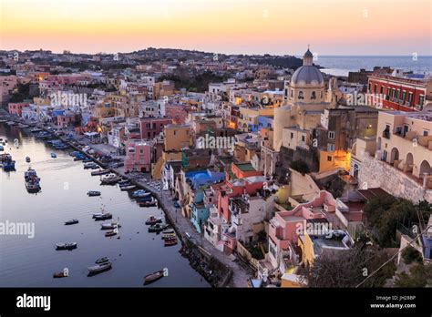 Marina Corricella Blue Hour After Sunset Fishing Village Colourful