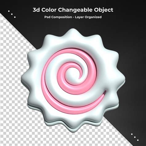 Doces Doces 3d Renderização ícone Brilhante Em Fundo Transparente