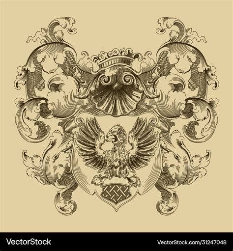 Coat arms in a medieval style Royalty Free Vector Image