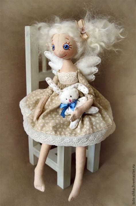 Купить Маленький Ангел - бежевый, сердечки, ангел, ангелок, текстильная ...