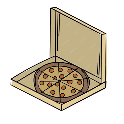 Premium Vector Doodle Sticker Box With Pepperoni Pizza
