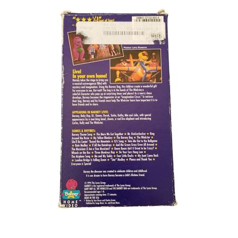 Barney Live In New York City 1994 Vhs Barney Home Video Etsy