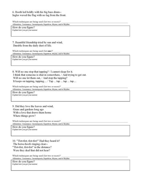 Poetry Worksheet 1 —