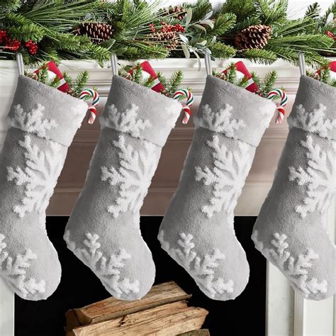 Amazon Merihouse Christmas Stockings 4 Pack 18 Inch Large Gray