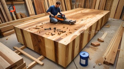 Super Huge Sawing Machine Conquer Giant Logs Beautiful Wooden Table