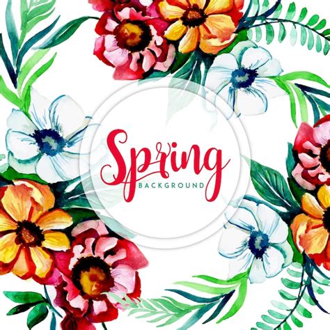 Premium Vector Watercolor Spring Floral Background