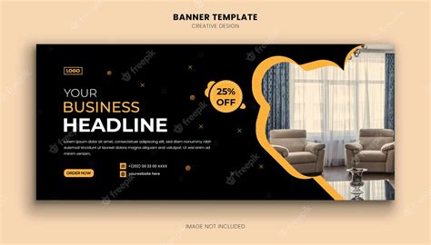 Premium Vector Furniture Web Banner Template Design