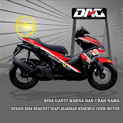 Jual Sticker Decal Full Body Yamaha Aerox Merah Hitam Putih Shopee