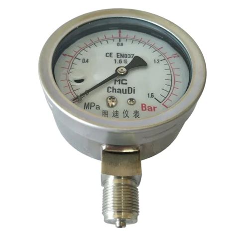 Sea Water Pressure Gauge 316L PTFE Hastelloy Diaphragm Stainless Steel