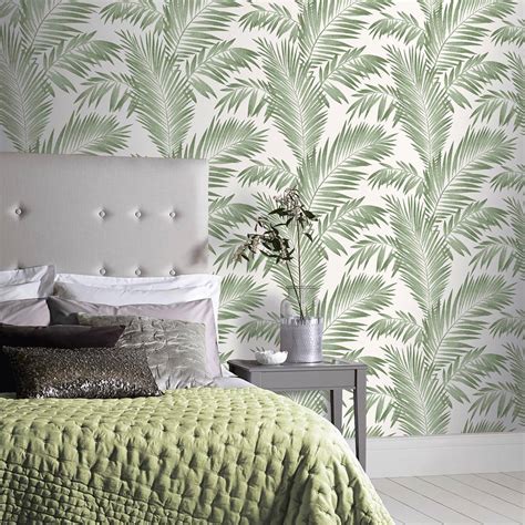 Arthouse Tropical Palm Green Wallpaper Wilko