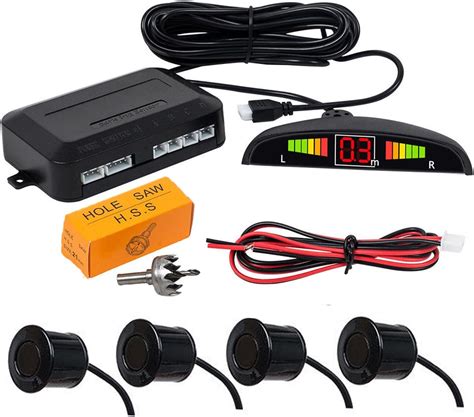 Rear Parking Sensor Kit Black MASO LED Display Parking Assistants