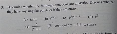 Solved Determine Whether The Following Functions Are Chegg