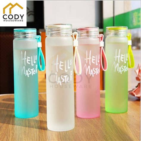 Jual CODY Botol Kaca HELLO MASTER Gradiasi Tumbler Kaca 500ml Shopee