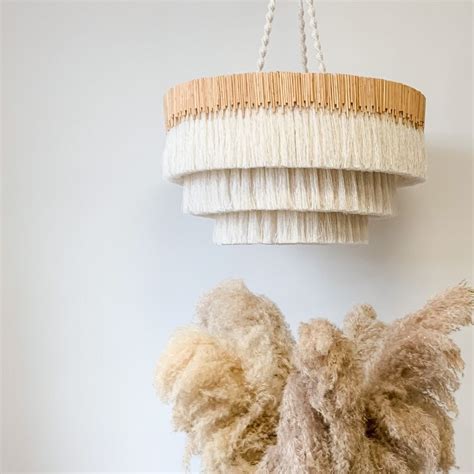 Fringe Pendant Light Cotton Pendant Light Fixture Boho Light Nursery