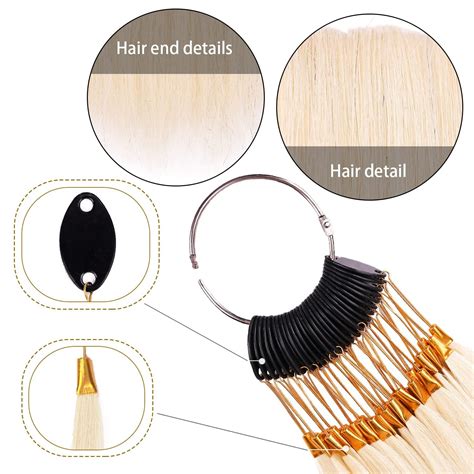 100 Human Hair Swatches Testing Color Rings For Salon Lightest