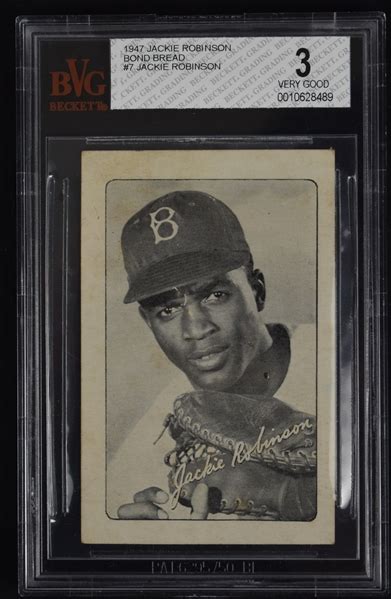 Lot Detail - Jackie Robinson 1947 Bond Bread Rookie Card BVG 3