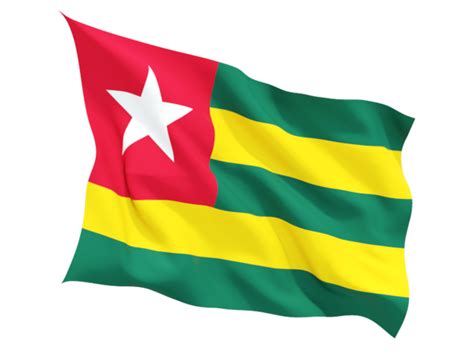 Fluttering flag. Illustration of flag of Togo