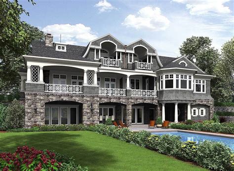 Luxury Shingle Style Lake House Plan Jd Architectural Designs