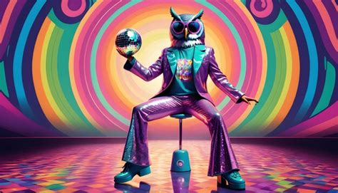 An Owl Wearing A Disco Ball Sequin Jacket Premium Ai Generated Image