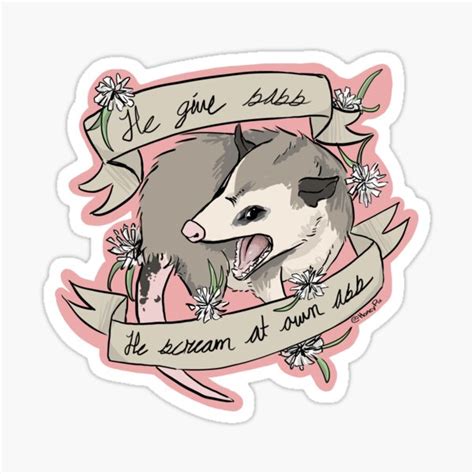 He Scream At Own Ass Opossum Sticker By HoneyPix Redbubble