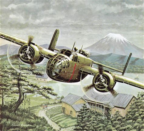 B-25B Mitchell over Japan (Doolittle Raid) by Francis Bergèse ...