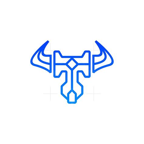 Bull Mjolnir Logo Logo Minimalist Logo Mjolnir