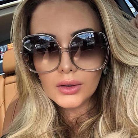 Luxury Round 2020 Sunglasses Woman Oversized Female Glasses Gradient